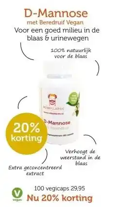 De Rode Pilaren D-Mannose met Beredruif Vegan aanbieding
