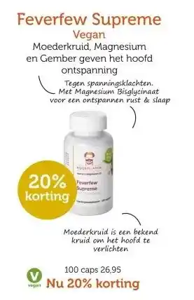 De Rode Pilaren Feverfew Supreme Vegan aanbieding