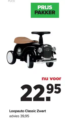 Baby-Dump Loopauto Classic Zwart aanbieding