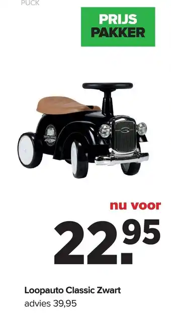 Baby-Dump Loopauto Classic Zwart aanbieding