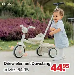 Baby-Dump Driewieler met Duwstang aanbieding