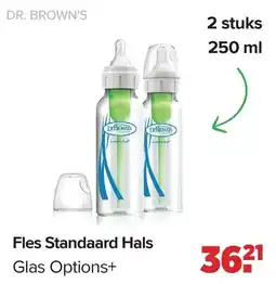 Baby-Dump Fles Standaard Hals Glas Options+ aanbieding