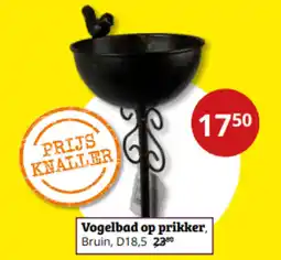 Tuinland Vogelbad op prikker, Bruin aanbieding