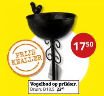 Tuinland Vogelbad op prikker, Bruin aanbieding
