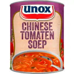 Jumbo Unox Soep In Blik Stevige Chinese Tomatensoep 800 ml aanbieding