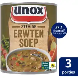 Jumbo Unox Soep In Blik Stevige Erwtensoep 800 ml aanbieding