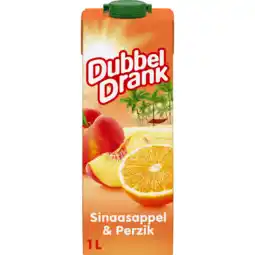 Jumbo DubbelDrank Sinaasappel & Perzik met Appel 1 L aanbieding