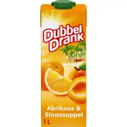 Jumbo DubbelDrank Abrikoos & Sinaasappel 1 L aanbieding