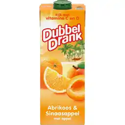 Jumbo DubbelDrank Abrikoos & Sinaasappel 1 L aanbieding
