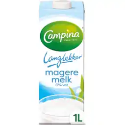 Jumbo Campina Langlekker Magere Melk 0% Vet 1 L aanbieding