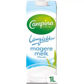 Jumbo Campina Langlekker Magere Melk 0% Vet 1 L aanbieding