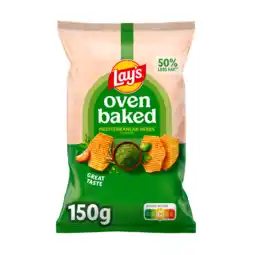 Jumbo Lay's Oven Baked Mediterraanse Kruiden Chips 150 gr aanbieding