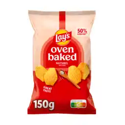 Jumbo Lay's Oven Baked Naturel Chips 150 gr aanbieding