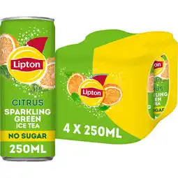 Jumbo Lipton Green Citrus Sparkling 4x250ML aanbieding