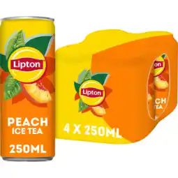 Jumbo Lipton Ice Tea Peach 4 x 250 ml aanbieding