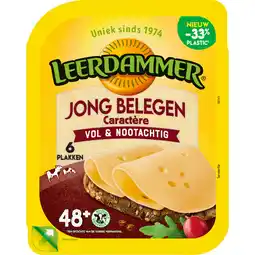 Jumbo Leerdammer Jong Belegen Caractère plakken 150 g aanbieding