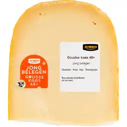 Jumbo Jumbo Goudse Kaas 48+ Jong Belegen ca. 393 g aanbieding