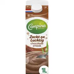 Jumbo Campina Zacht en Luchtig Chocolade Smaak 1 L aanbieding