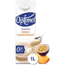 Jumbo Optimel Magere Yoghurt Perzik Passievrucht 0% Vet 1L aanbieding