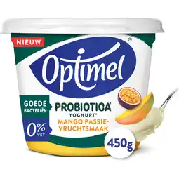 Jumbo Optimel Probiotica Yoghurt Mango Passievrucht Smaak 0% Vet 450 g aanbieding
