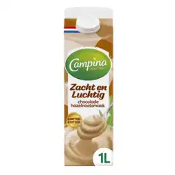 Jumbo Campina Zacht en Luchtig Chocolade Hazelnootsmaak Limited Edition 1 L aanbieding