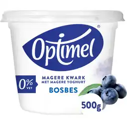Jumbo Optimel Magere Kwark met Magere Yoghurt Bosbes 0% Vet 500g aanbieding