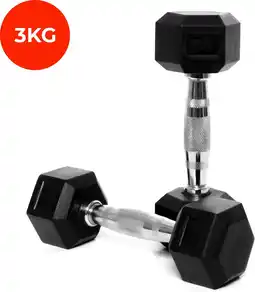 Bol.com Core Power Rubber Hex Dumbbells - 3 kg (per paar) aanbieding