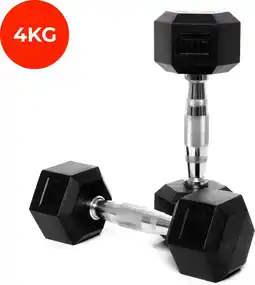 Bol.com Core Power Rubber Hex Dumbbells - 4 kg (per paar) aanbieding