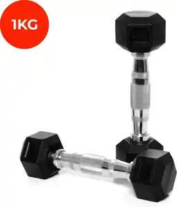 Bol.com Core Power Rubber Hex Dumbbells - 1 kg (per paar) aanbieding