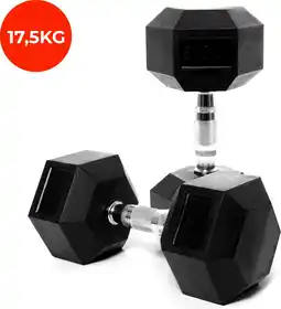 Bol.com Core Power Rubber Hex Dumbbells - 175 kg (per paar) aanbieding
