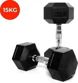 Bol.com Core Power Rubber Hex Dumbbells - 15 kg (per paar) aanbieding