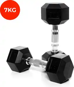 Bol.com Core Power Rubber Hex Dumbbells - 7 kg (per paar) aanbieding