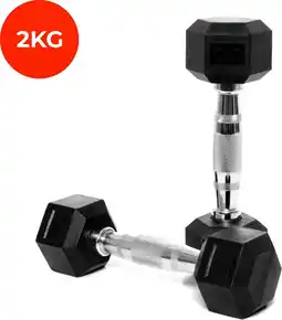 Bol.com Core Power Rubber Hex Dumbbells - 2 kg (per paar) aanbieding