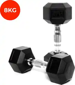 Bol.com Core Power Rubber Hex Dumbbells - 8 kg (per paar) aanbieding