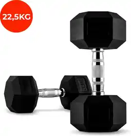 Bol.com Core Power Rubber Hex Dumbbells - 225 kg (per paar) aanbieding