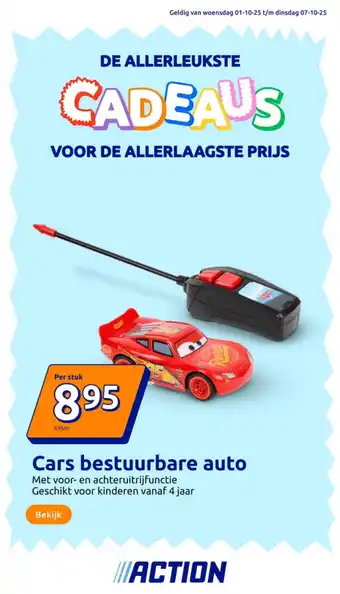 Action Cars bestuurbare auto aanbieding