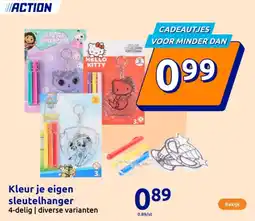 Action Kleur je eigen sleutelhanger aanbieding