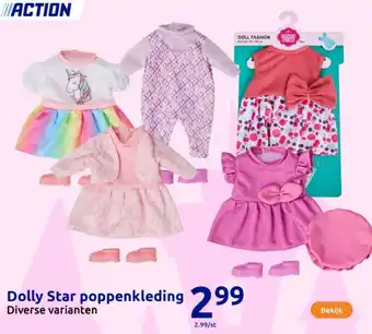 Action Dolly Star poppenkleding aanbieding