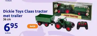 Action Dickie Toys Claas tractor met trailer aanbieding