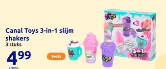 Action Canal Toys 3 in 1 slijm shakers aanbieding