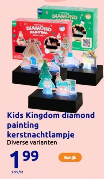 Action Kids Kingdom diamond painting kerstnachtlampje aanbieding