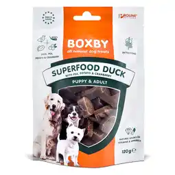 Zooplus Boxby Hondensnacks Superfood met Eend, Erwten en Cranberry - 120 g aanbieding