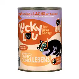 Zooplus 6x400g Lucky Lou Adult Gevogelte & Zalm nat kattenvoer aanbieding