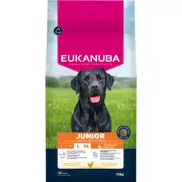 Zooplus Dubbelpak: 2x15kg Eukanuba Premium Nutrition Junior Large & Giant Breed Kip droogvoer voor honden aanbieding