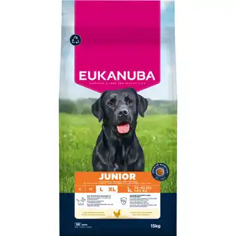 Zooplus Dubbelpak: 2x15kg Eukanuba Premium Nutrition Junior Large & Giant Breed Kip droogvoer voor honden aanbieding