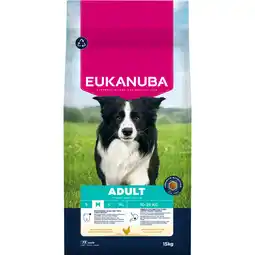 Zooplus Dubbelpak: 2x15kg Eukanuba Premium Nutrition Adult Medium Breed Kip Hondenvoer droog aanbieding