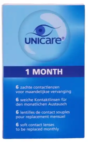 De Online Drogist Unicare 1 Month 6 Zachte Contactlenzen - 1.00 aanbieding