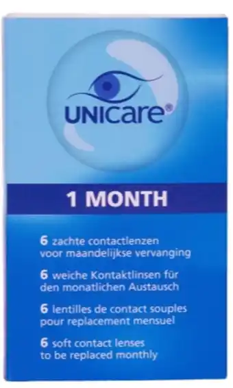 De Online Drogist Unicare1 Month 6 Zachte Contactlenzen -4.25 aanbieding