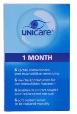 De Online Drogist Unicare 1 Month 6 Zachte Contactlenzen -1.25 aanbieding