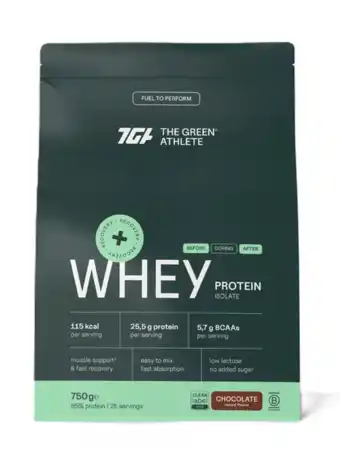 De Online Drogist The Green Athlete Whey Protein Isolate Chocolate Poeder aanbieding